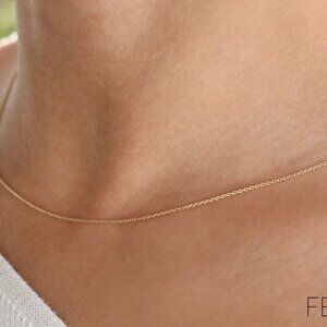 Ferkos 14k solid gold cable chain - Free shipping